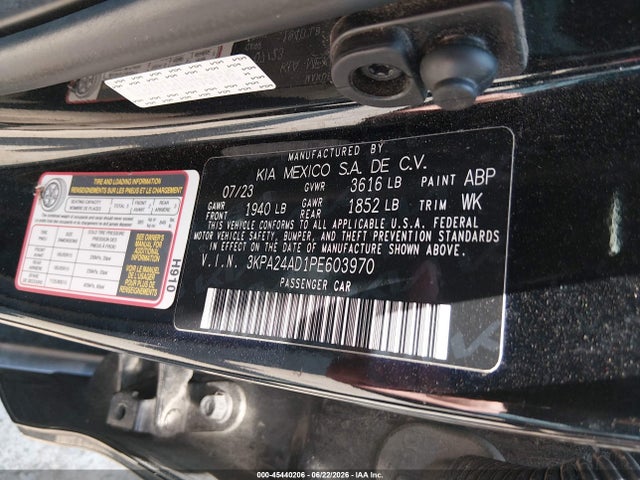 Продажа на аукционе авто 2023 Kia Rio S, vin: 3KPA24AD1PE603970, номер лота: 45440206