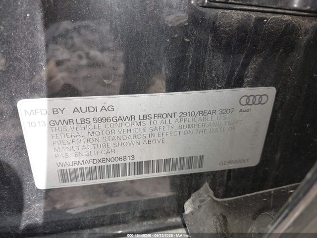 2014 Audi A8 L 3.0 Tdi მანქანა იყიდება აუქციონზე, vin: WAURMAFDXEN006813, აუქციონის ნომერი: 45440240
