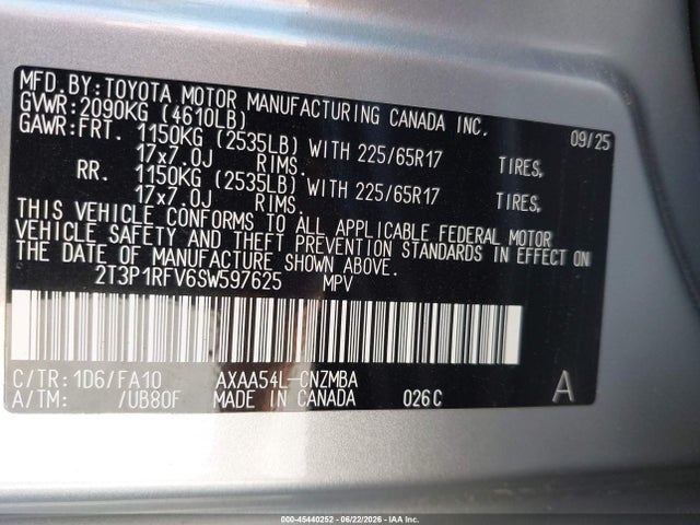 Toyota Rav4 Xle 2025 2T3P1RFV6SW597625 Image 9