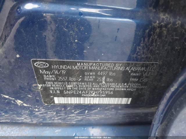 Hyundai SONATA SE 2019 5NPE24AF2KH795956 Image 9