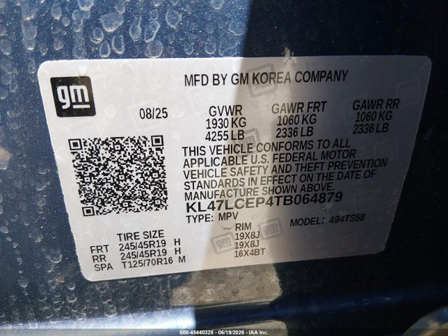 2026 Buick Envista Avenir Fwd მანქანა იყიდება აუქციონზე, vin: KL47LCEP4TB064879, აუქციონის ნომერი: 45440328