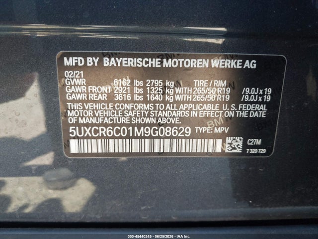 5UXCR6C01M9G08629 BMW X5 Xdrive40i