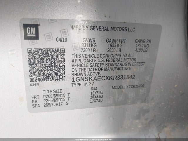Chevrolet Tahoe Ls 2019 1GNSKAECXKR331542 Image 9