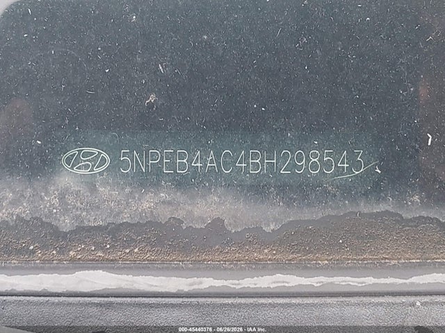 45440376 :رقم المزاد ، 5NPEB4AC4BH298543 vin ، 2011 Hyundai Sonata Gls مزاد بيع