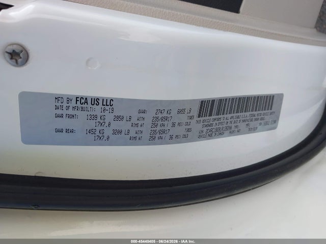 2020 Chrysler Pacifica Touring L მანქანა იყიდება აუქციონზე, vin: 2C4RC1BG9LR128200, აუქციონის ნომერი: 45440405