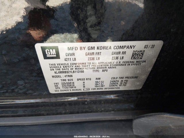 Продаж на аукціоні авто 2020 Buick Encore Gx Fwd Preferred, vin: KL4MMBS21LB113166, номер лоту: 45440543