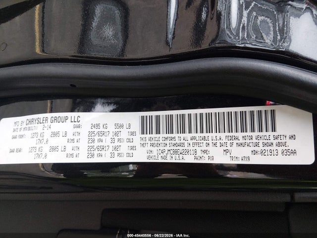Aukcja sprzedaży 2014 Jeep Cherokee Latitude, vin: 1C4PJMCB8EW220118, numer aukcji: 45440556