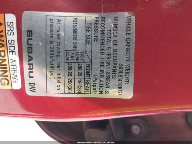 45440620 :رقم المزاد ، JF1SG636X3H721655 vin ، 2003 Subaru Forester X مزاد بيع