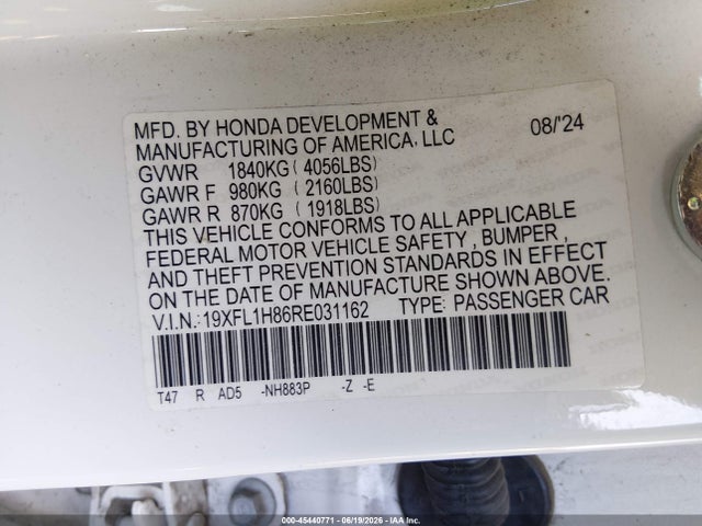 19XFL1H86RE031162 Honda Civic Sport Touring