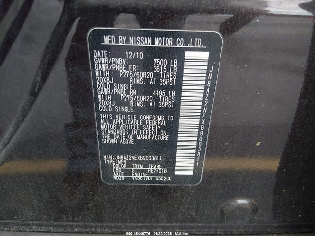 Продаж на аукціоні авто 2011 Infiniti Qx56, vin: JN8AZ2NEXB9003811, номер лоту: 45440776