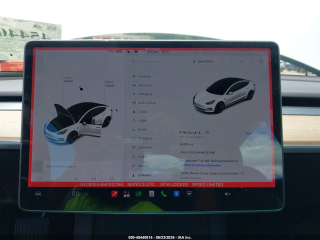 2021 Tesla Model 3 Standard Range Plus Rear-wheel Drive მანქანა იყიდება აუქციონზე, vin: 5YJ3E1EA4MF027196, აუქციონის ნომერი: 45440814
