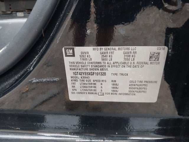 45440867 :رقم المزاد ، 1GT42YE8XGF191328 vin ، 2016 Gmc Sierra 3500hd Denali مزاد بيع