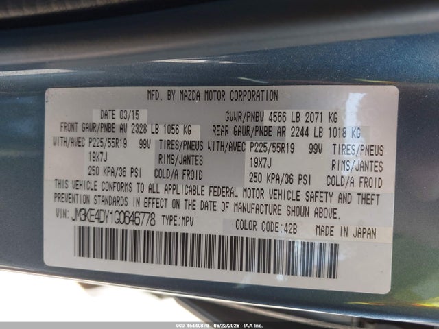 2016 Mazda Cx-5 Grand Touring მანქანა იყიდება აუქციონზე, vin: JM3KE4DY1G0646778, აუქციონის ნომერი: 45440879