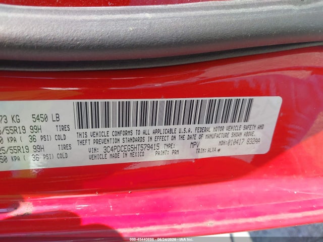 Auction sale of the 2017 Dodge Journey Gt, vin: 3C4PDCEG5HT579415, lot number: 45440898