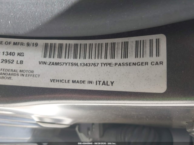 45440948 :رقم المزاد ، ZAM57YTS9L1343767 vin ، 2020 Maserati Ghibli S Q4 Gransport مزاد بيع
