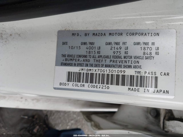 JM1BM1X70G1301099 Mazda Mazda3 I Grand Touring