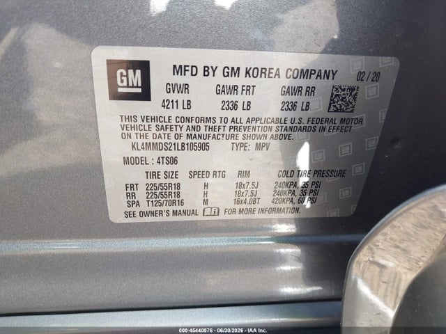 Aukcja sprzedaży 2020 Buick Encore Gx Fwd Select, vin: KL4MMDS21LB105905, numer aukcji: 45440976