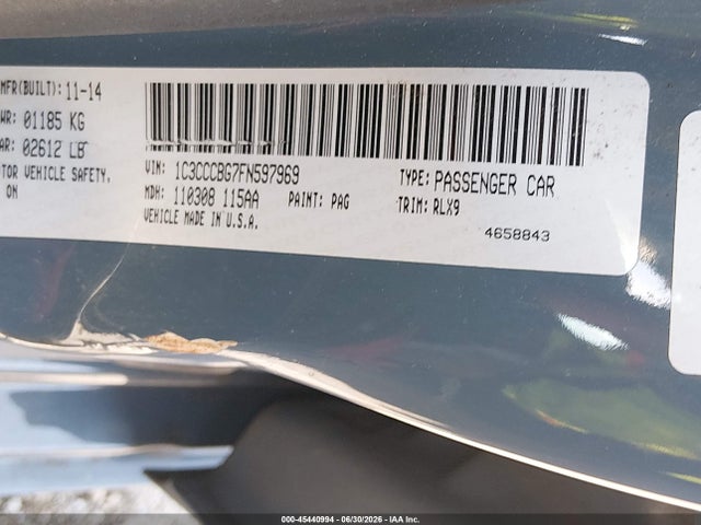 45440994 :رقم المزاد ، 1C3CCCBG7FN597969 vin ، 2015 Chrysler 200 S مزاد بيع
