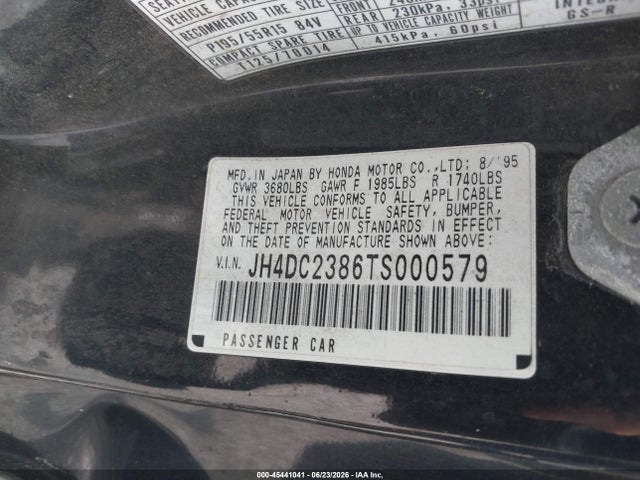 Aukcja sprzedaży 1996 Acura Integra Gsr, vin: JH4DC2386TS000579, numer aukcji: 45441041