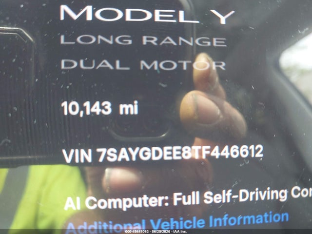 Продажа на аукционе авто 2026 Tesla Model Y All-wheel Drive/long Range Launch Series/premium All-wheel Drive, vin: 7SAYGDEE8TF446612, номер лота: 45441063