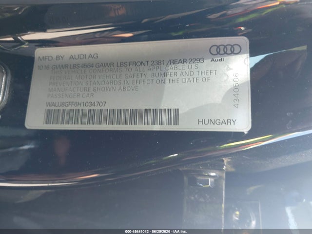 Aukcja sprzedaży 2017 Audi A3 Premium Plus, vin: WAUJ8GFF6H1034707, numer aukcji: 45441082