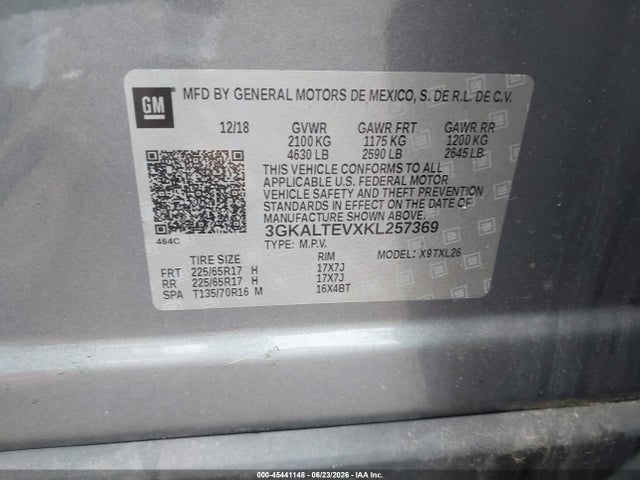 45441148 :رقم المزاد ، 3GKALTEVXKL257369 vin ، 2019 Gmc Terrain Sle مزاد بيع