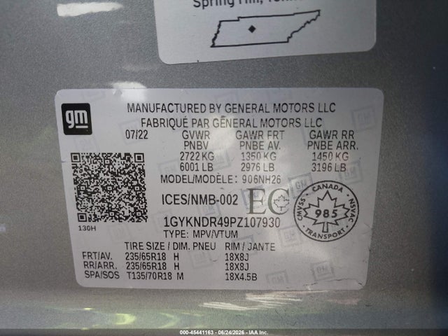 Продажа на аукционе авто 2023 Cadillac Xt5 Premium Luxury, vin: 1GYKNDR49PZ107930, номер лота: 45441163