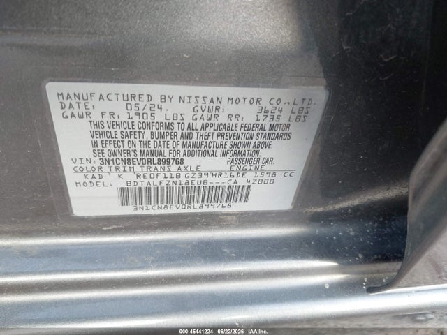3N1CN8EV0RL899768 Nissan Versa 1.6 Sv