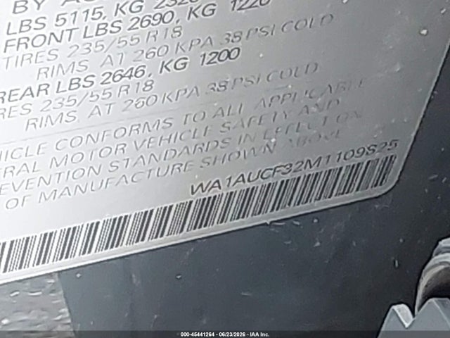 Продаж на аукціоні авто 2021 Audi Q3 Premium 40 Tfsi Quattro Tiptronic, vin: WA1AUCF32M1109825, номер лоту: 45441264