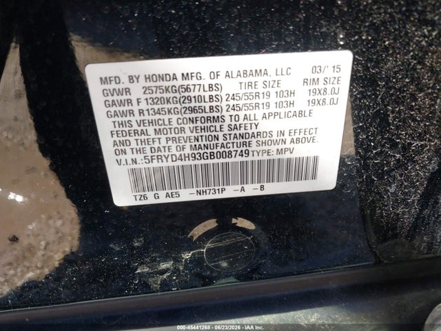 Aukcja sprzedaży 2016 Acura Mdx Advance   Entertainment Packages/advance Package, vin: 5FRYD4H93GB008749, numer aukcji: 45441268