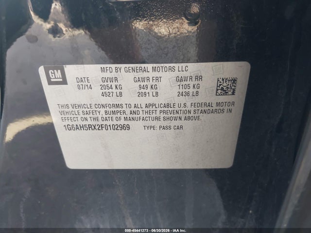 Продаж на аукціоні авто 2015 Cadillac Ats Luxury, vin: 1G6AH5RX2F0102969, номер лоту: 45441273