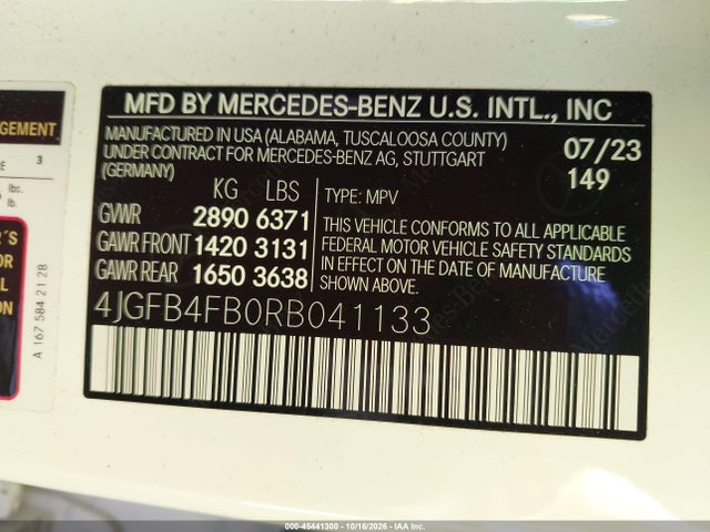 4JGFB4FB0RB041133 Mercedes-Benz Gle 350 4matic