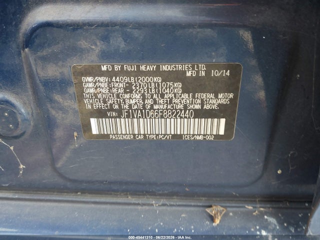 Subaru Wrx Premium 2015 JF1VA1D66F8822440 Image 9