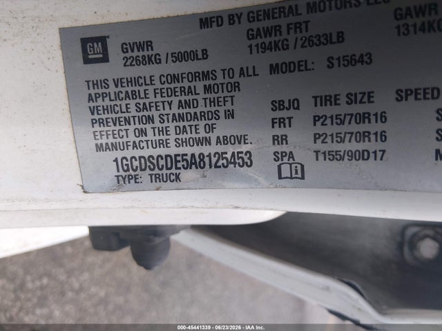 Продаж на аукціоні авто 2010 Chevrolet Colorado 1lt, vin: 1GCDSCDE5A8125453, номер лоту: 45441339