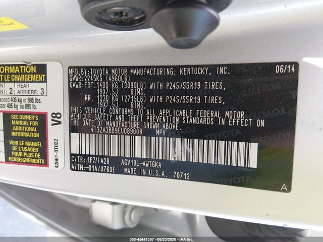 Toyota VENZA LE 2014 4T3ZA3BB9EU089008 Image 9