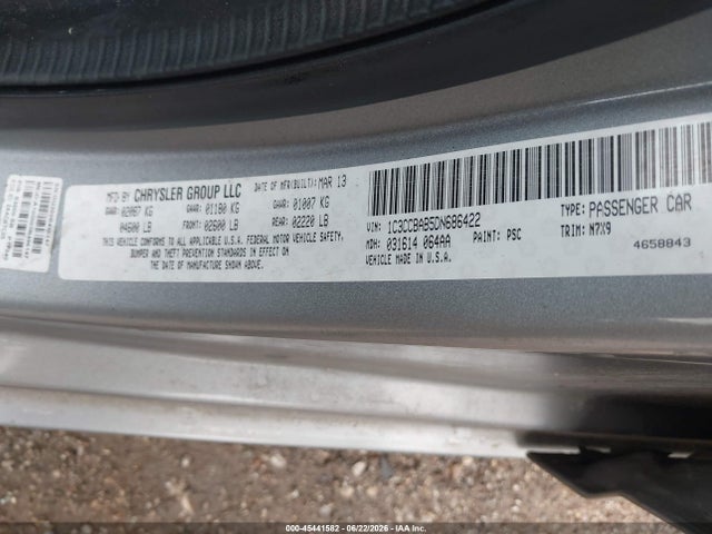 45441582 :رقم المزاد ، 1C3CCBAB5DN686422 vin ، 2013 Chrysler 200 Lx مزاد بيع
