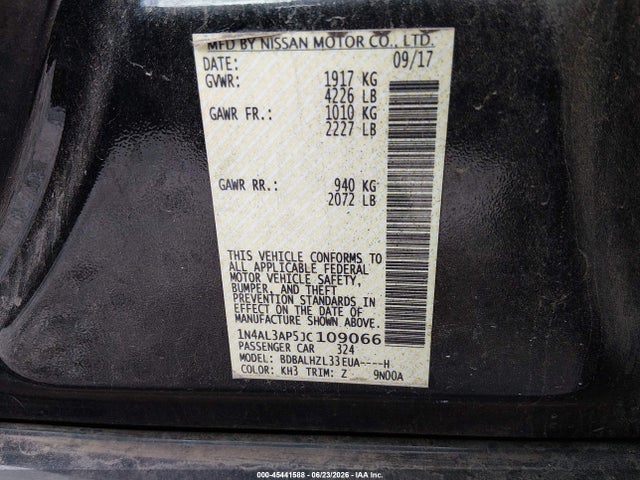 Nissan Altima 2.5 Sr 2018 1N4AL3AP5JC109066 Image 9