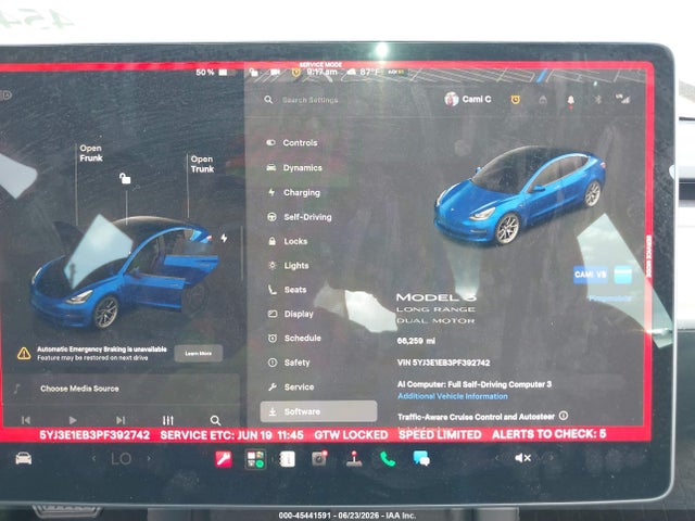 5YJ3E1EB3PF392742 Tesla Model 3 Long Range Dual Motor All-wheel Drive