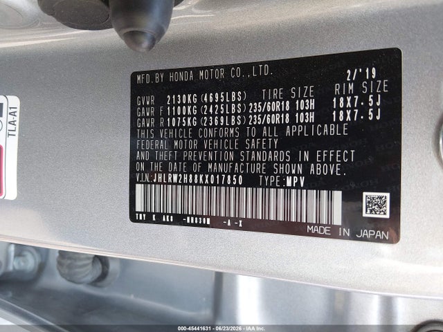 JHLRW2H88KX017850 Honda Cr-v Ex-l