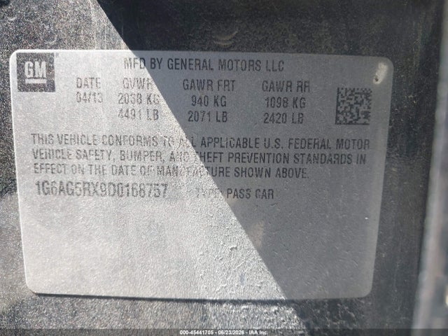 Продаж на аукціоні авто 2013 Cadillac Ats Standard, vin: 1G6AG5RX9D0168757, номер лоту: 45441705