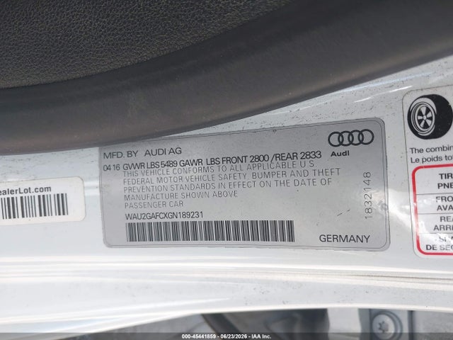 Продаж на аукціоні авто 2016 Audi A7 3.0t Premium Plus, vin: WAU2GAFCXGN189231, номер лоту: 45441859