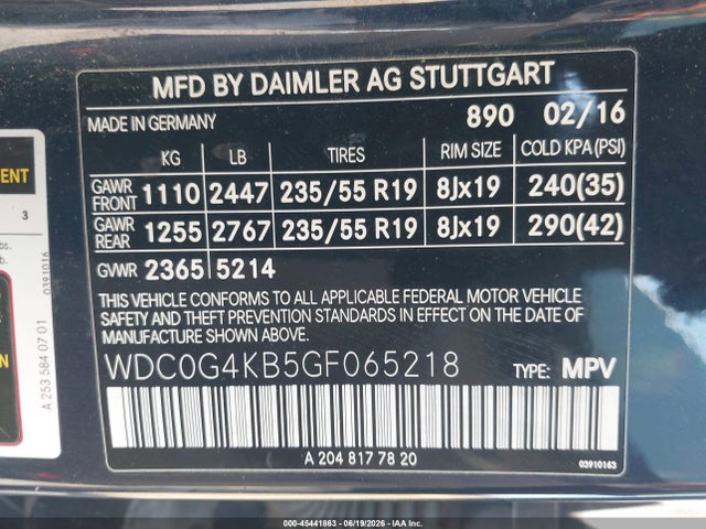 WDC0G4KB5GF065218 Mercedes-Benz Glc 300 4matic