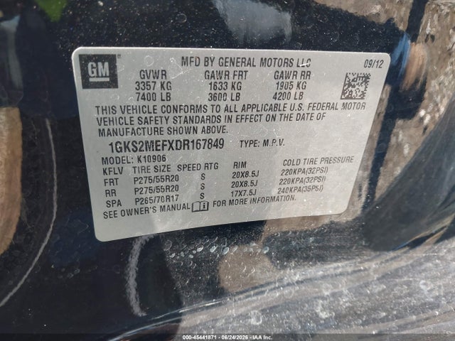 Aukcja sprzedaży 2013 Gmc Yukon Xl 1500 Denali, vin: 1GKS2MEFXDR167849, numer aukcji: 45441871