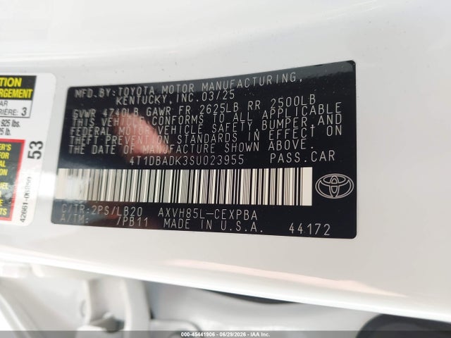 Toyota CAMRY XSE 2025 4T1DBADK3SU023955 Image 9