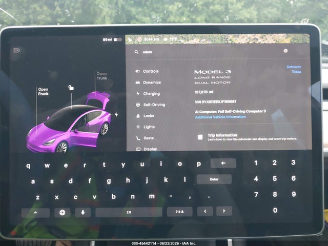 Aukcja sprzedaży 2018 Tesla Model 3 Long Range/performance, vin: 5YJ3E1EBXJF186681, numer aukcji: 45442114
