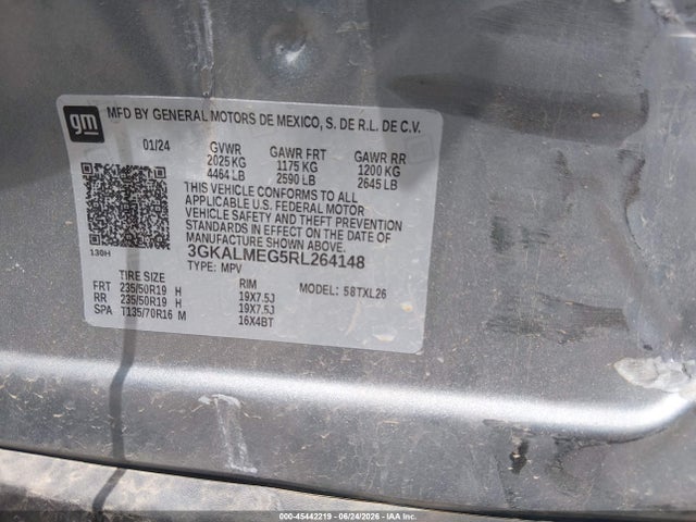 2024 Gmc Terrain Fwd Sle მანქანა იყიდება აუქციონზე, vin: 3GKALMEG5RL264148, აუქციონის ნომერი: 45442219
