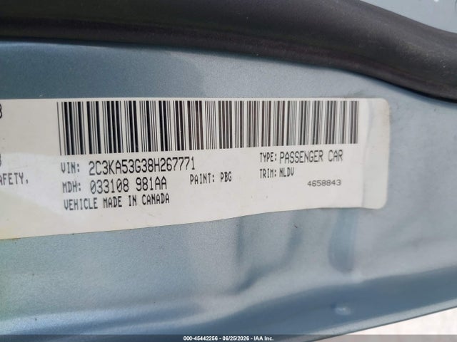 Продаж на аукціоні авто 2008 Chrysler 300 Touring, vin: 2C3KA53G38H267771, номер лоту: 45442256