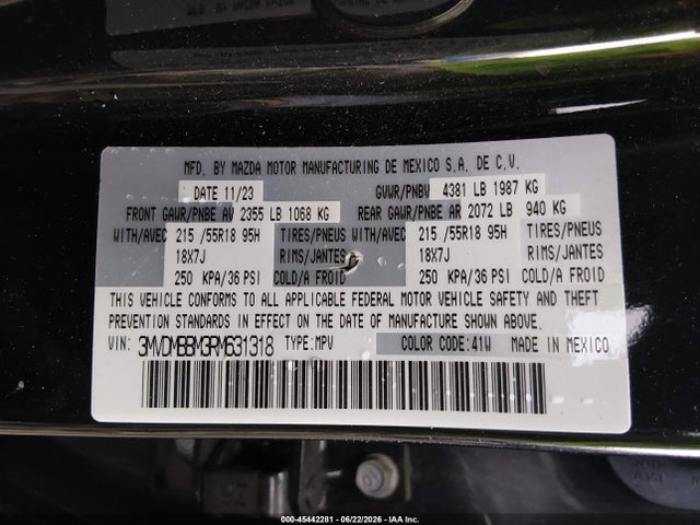 Aukcja sprzedaży 2024 Mazda Cx-30 2.5 S Select Sport, vin: 3MVDMBBM3RM631318, numer aukcji: 45442281