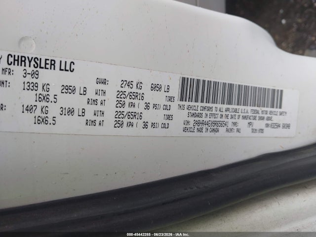 45442285 :رقم المزاد ، 2A8HR44E09R656541 vin ، 2009 Chrysler Town & Country Lx مزاد بيع