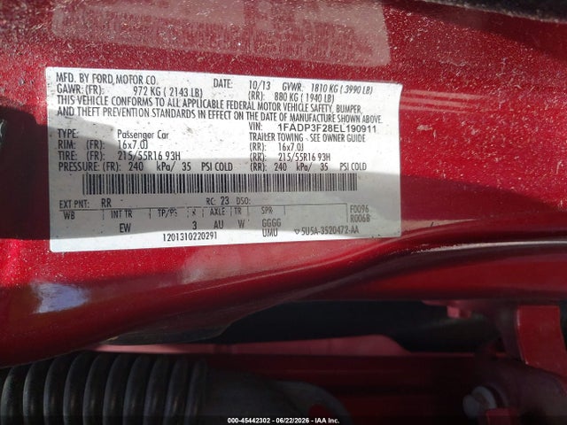 1FADP3F28EL190911 Ford FOCUS SE
